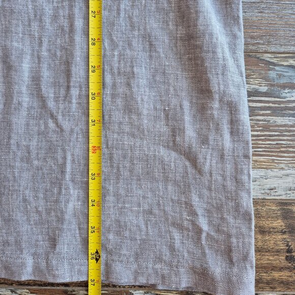 NWT Garnet Hill Meraki Linen Color Block Shift Dress Pocket White Grey - Picture 11 of 14